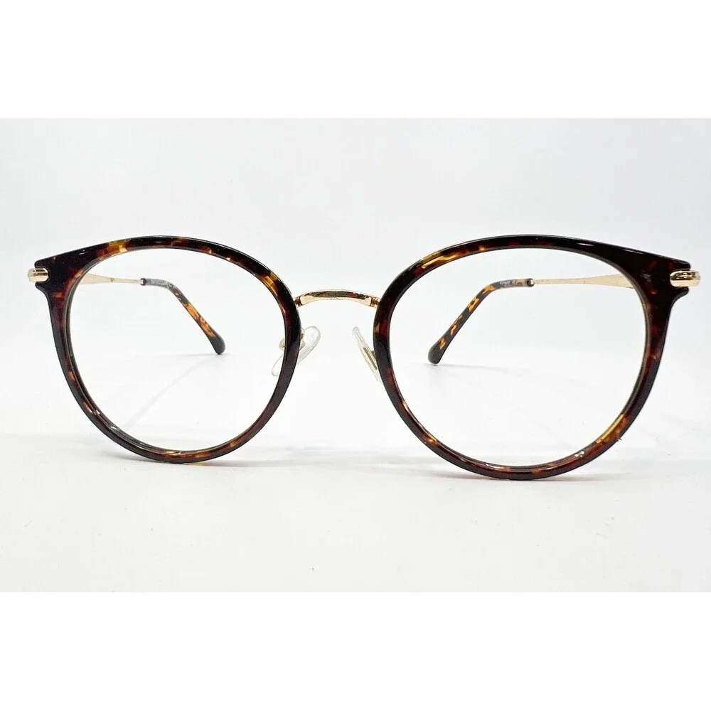 Firmoo Eyeglasses Womens Tortoise Gold Round S947 51-21-145 C2 51mm